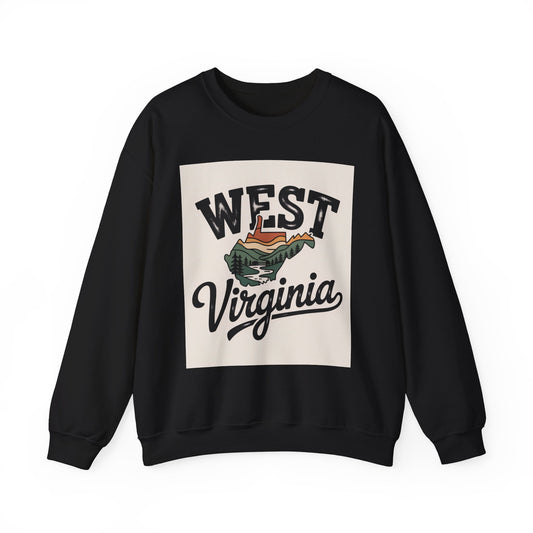 West Virginia Crewneck Sweatshirt — Retro Mountain State Graphic