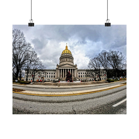 Capitol Building Matte Poster — Horizontal Cityscape Wall Art