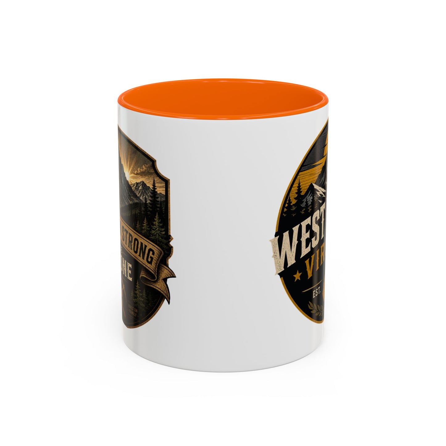West By God Virginia Accent Coffee Mug — Vintage Mountain Cabin Design (11/15oz)