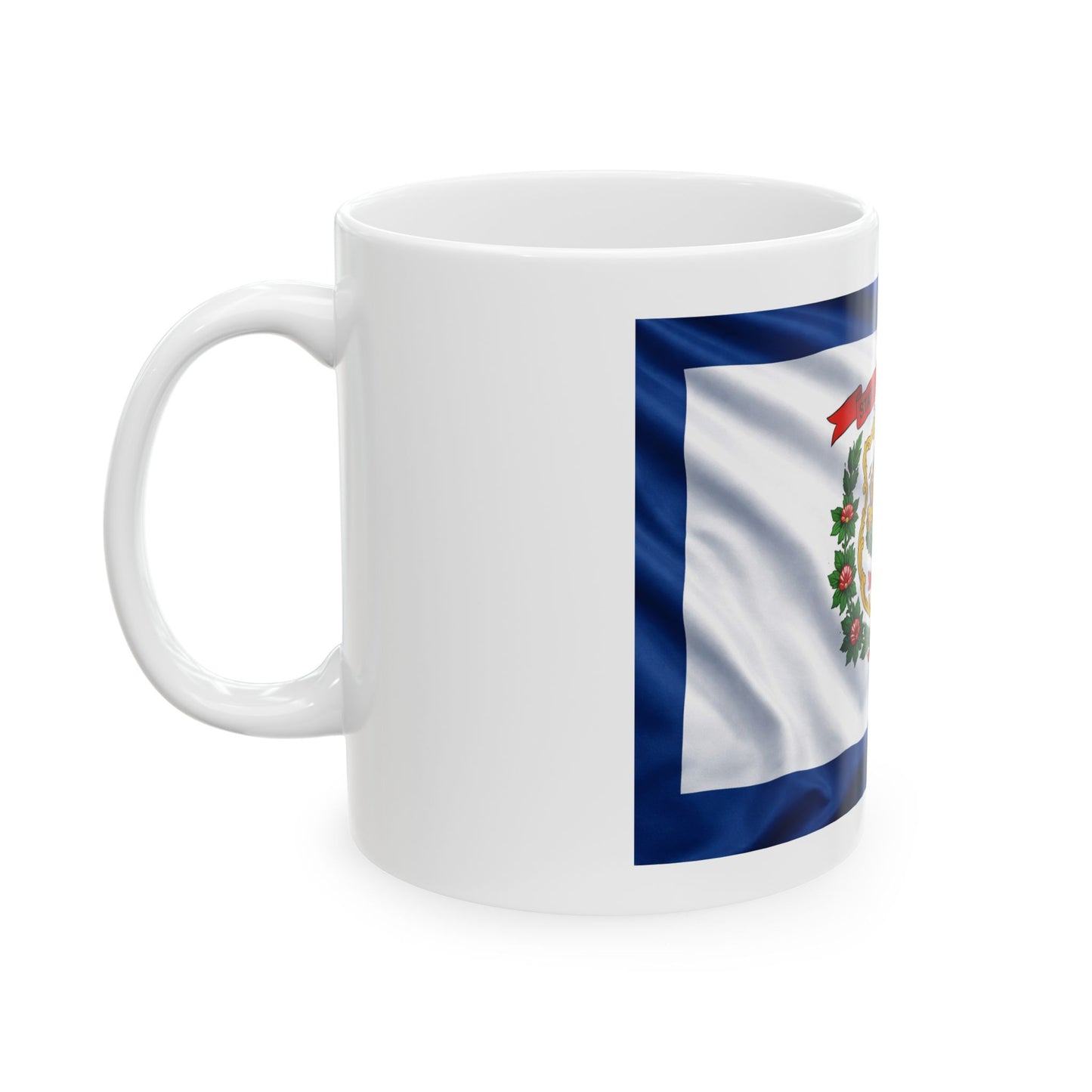 West Virginia Flag Ceramic Mug – State Seal Coffee Cup (11oz, 15oz)