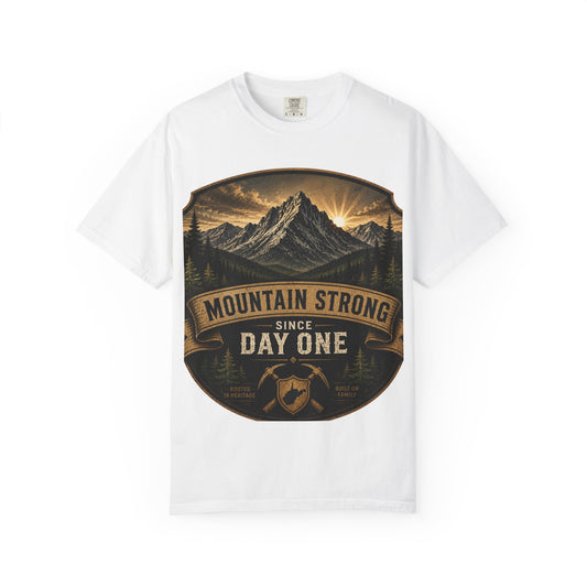 Mountain Strong Tee — "Since Day One" Vintage Mountain Adventure T-Shirt