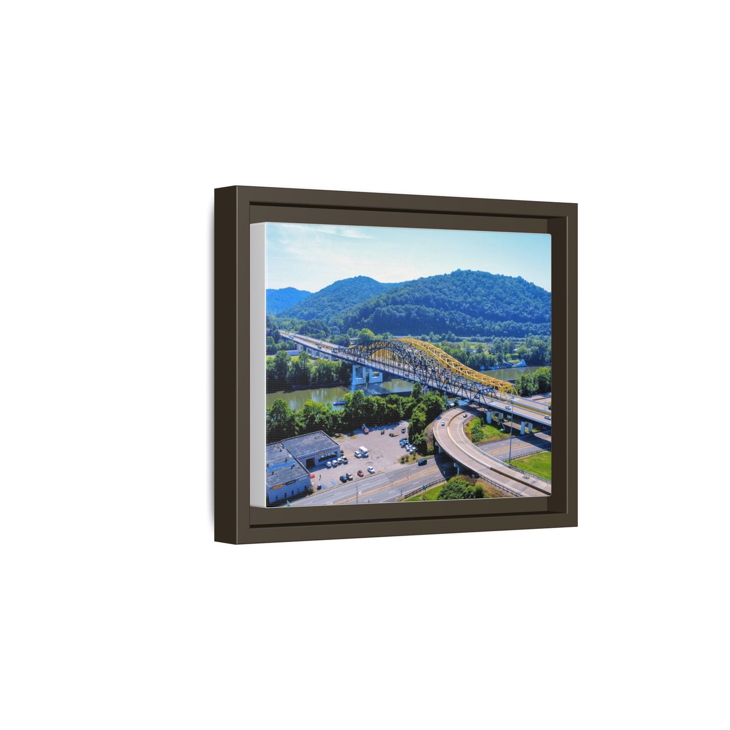 Chuck Yeager Memorial Bridge Matte Canvas, Framed (Multi-color)