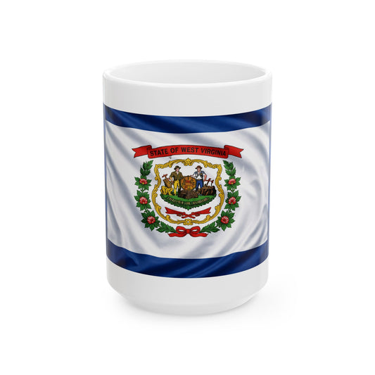 West Virginia Flag Ceramic Mug – State Seal Coffee Cup (11oz, 15oz)