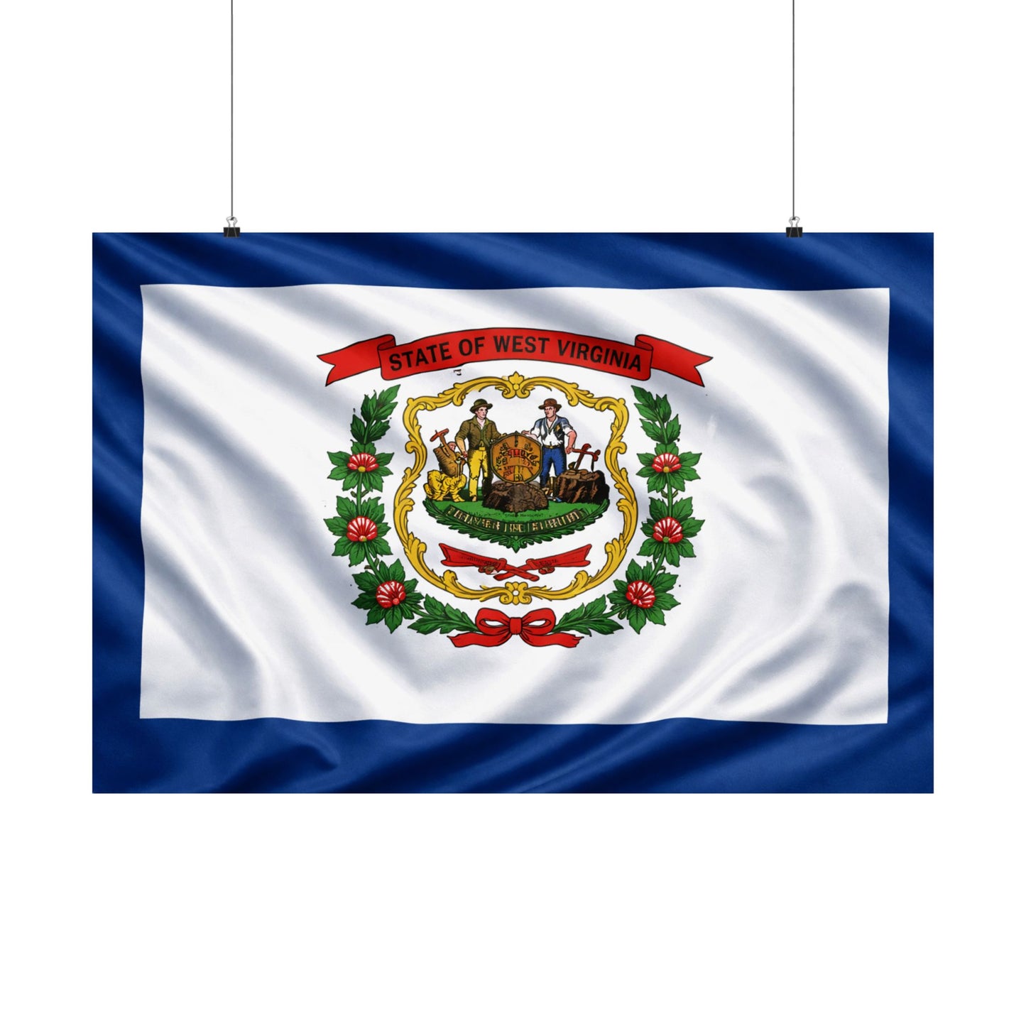 West Virginia Flag Matte Poster — Horizontal State Flag Wall Art