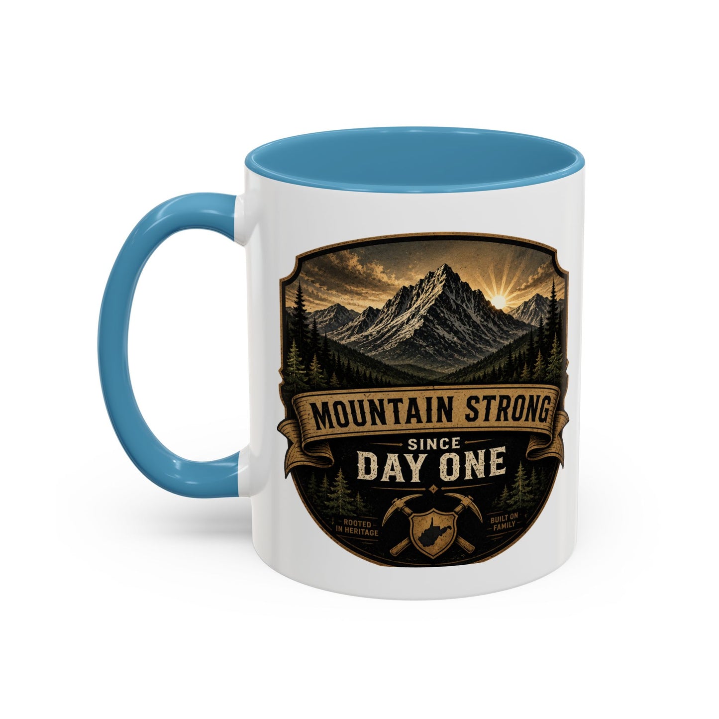 West By God Virginia Accent Coffee Mug — Vintage Mountain Cabin Design (11/15oz)