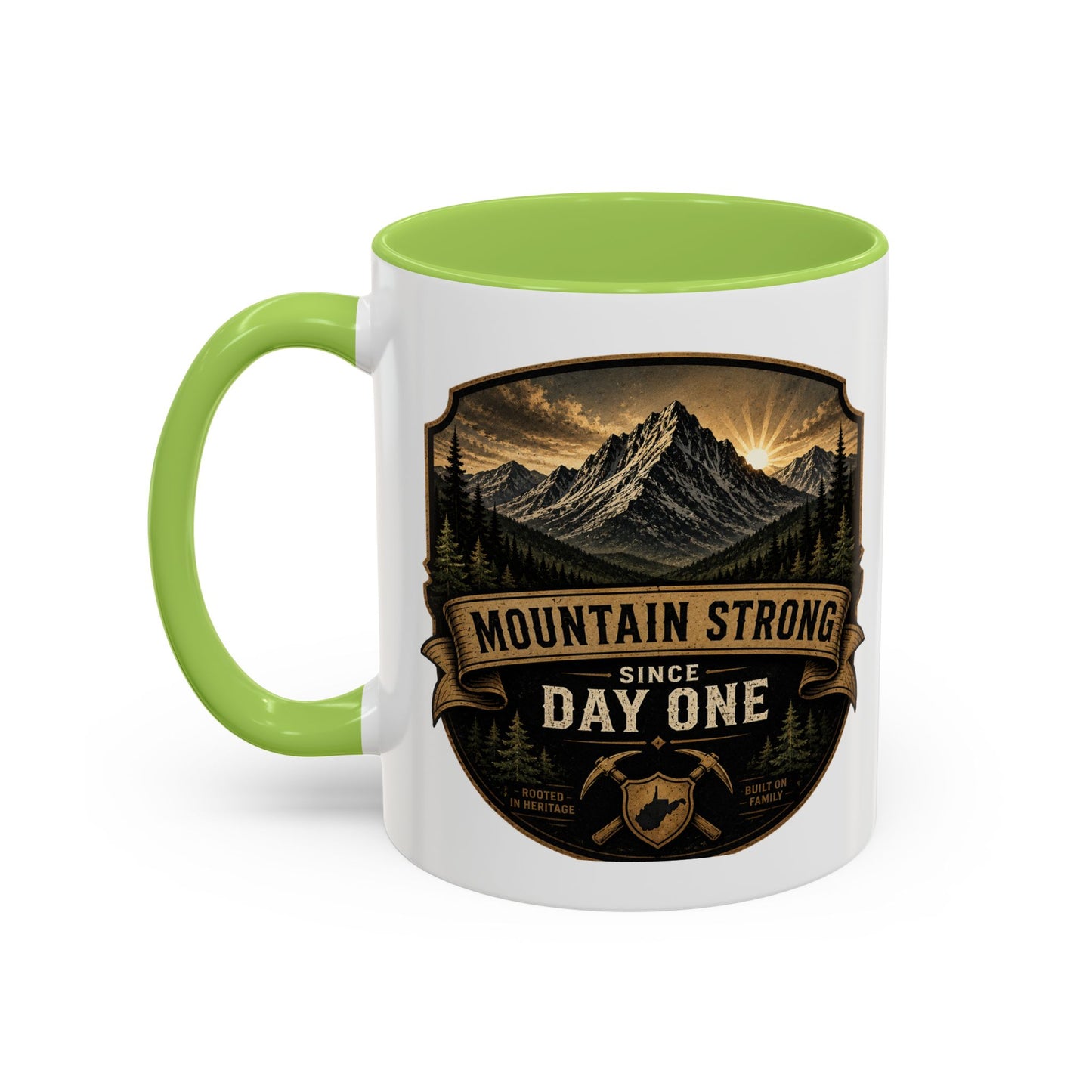 West By God Virginia Accent Coffee Mug — Vintage Mountain Cabin Design (11/15oz)