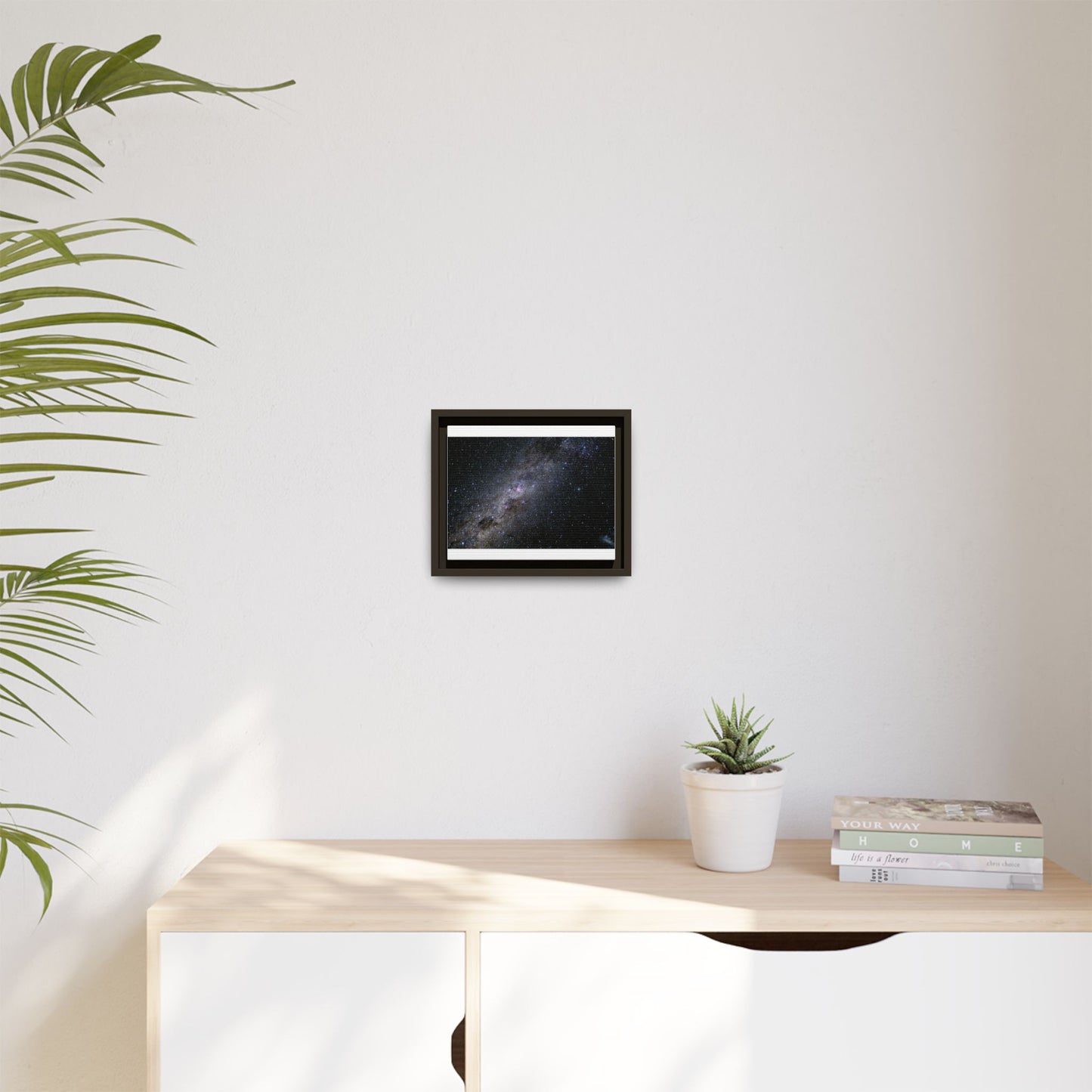 The milky way Galaxy Matte Canvas, Framed (Multi-color)