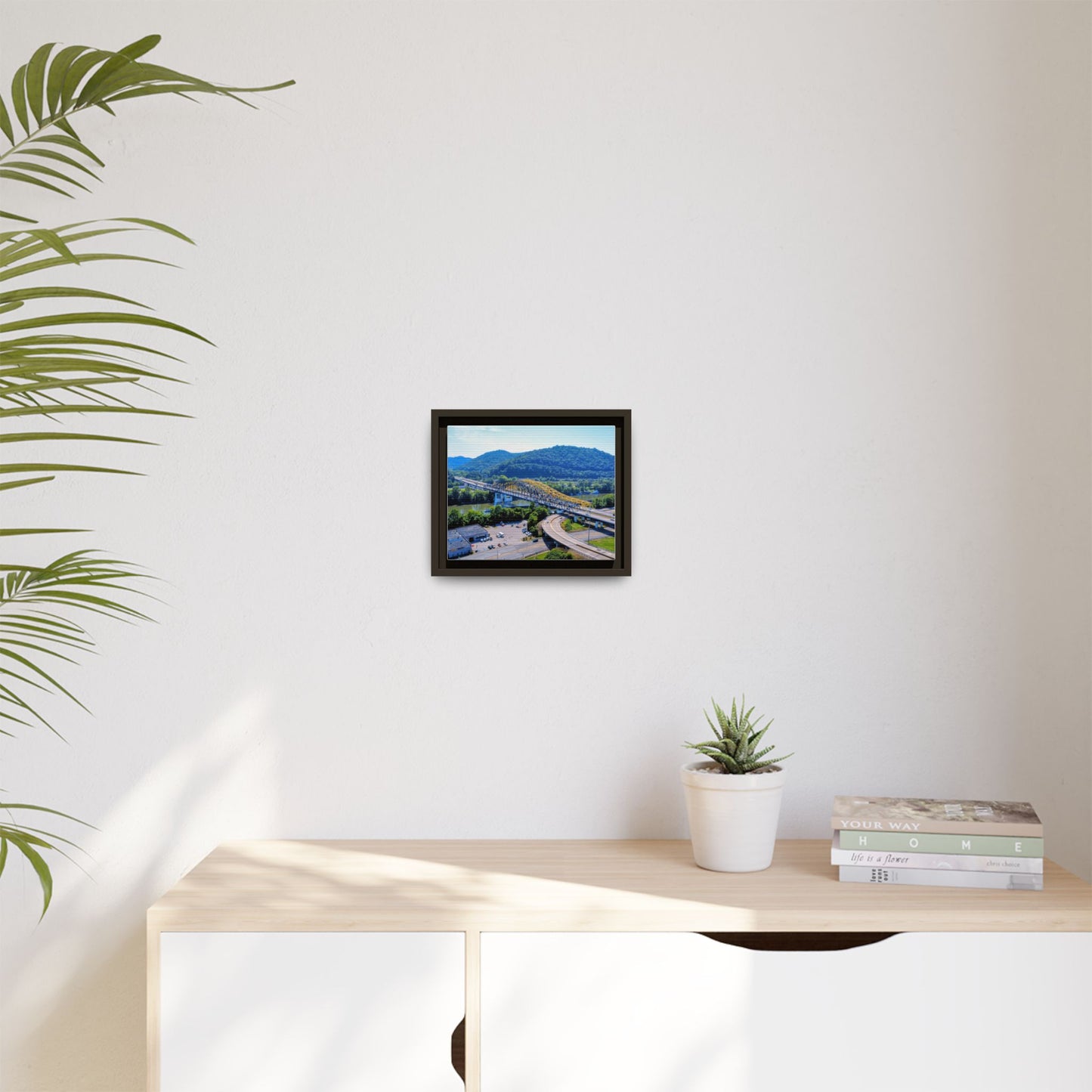 Chuck Yeager Memorial Bridge Matte Canvas, Framed (Multi-color)