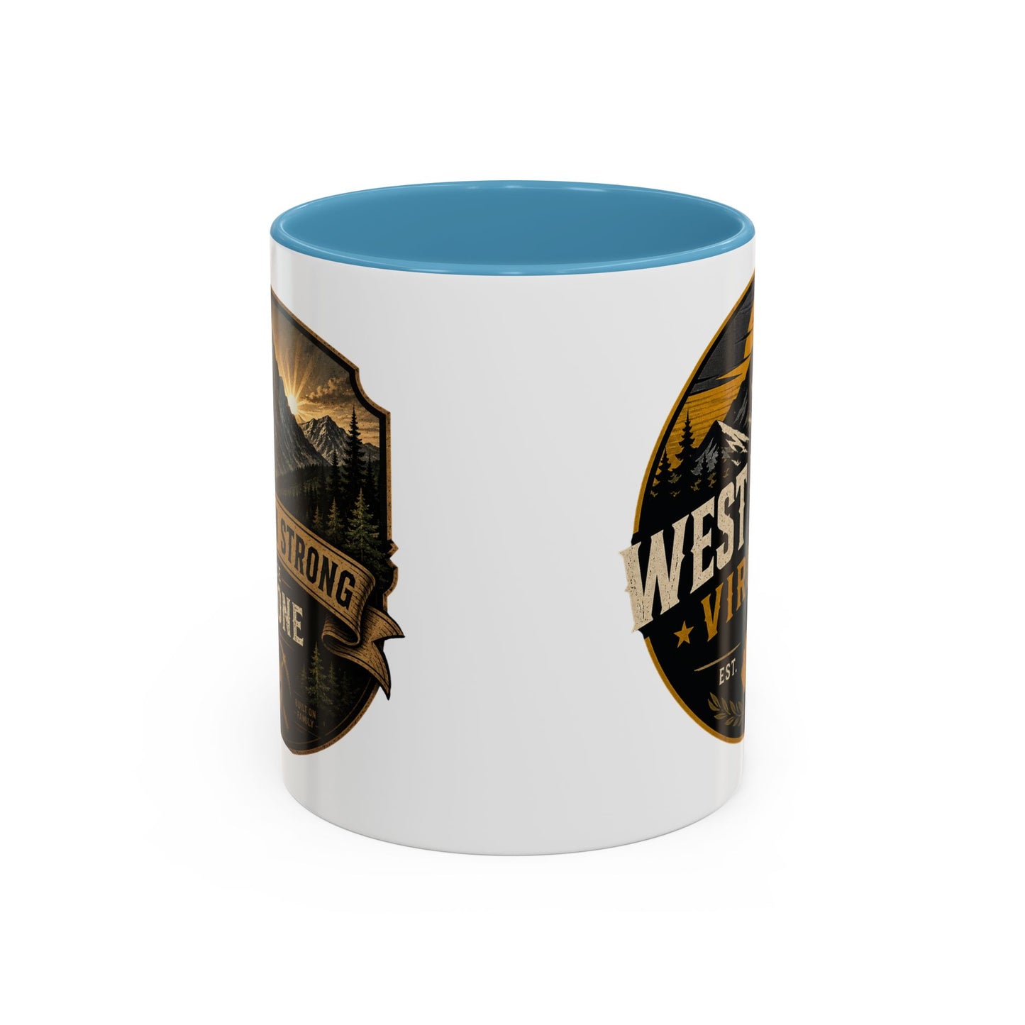 West By God Virginia Accent Coffee Mug — Vintage Mountain Cabin Design (11/15oz)