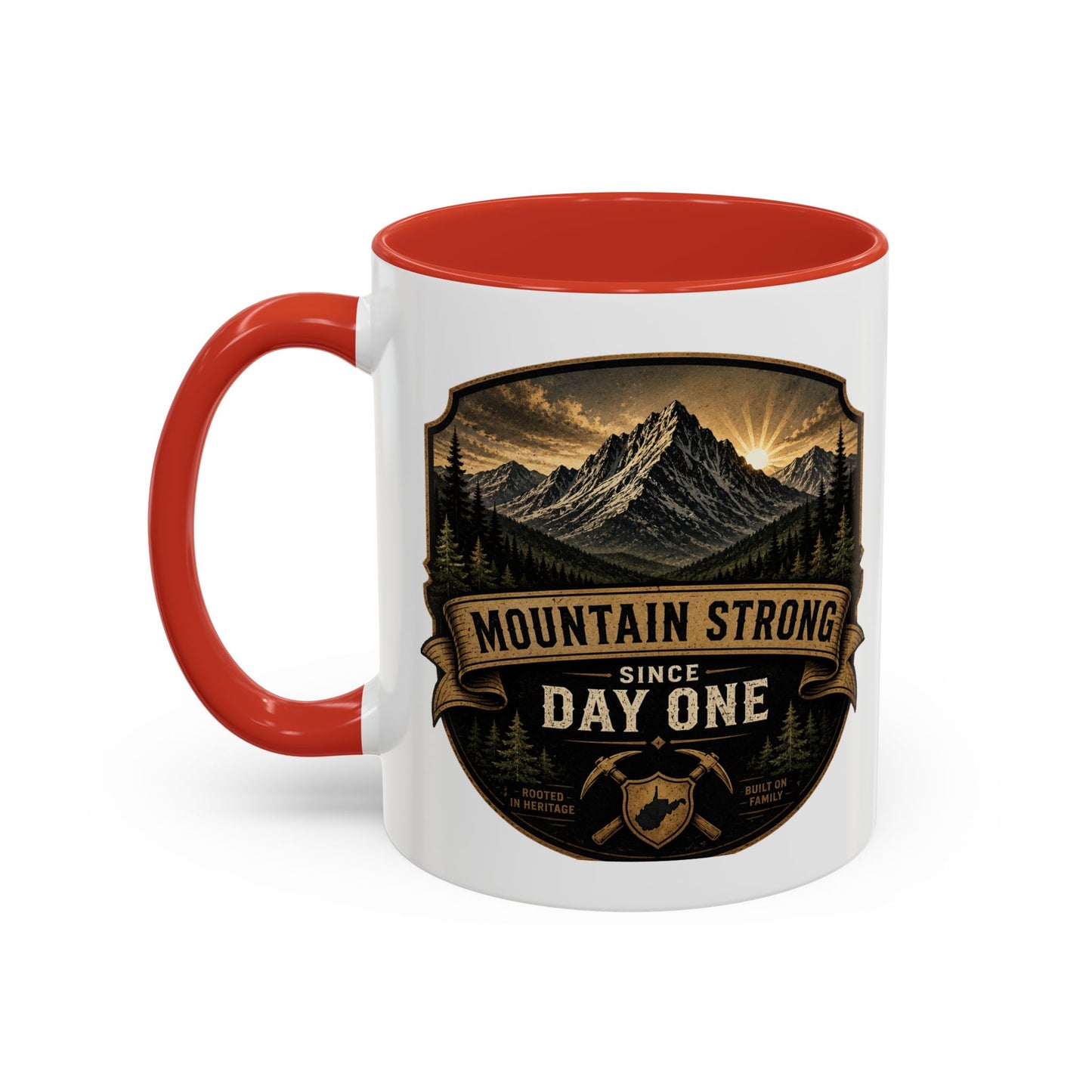 West By God Virginia Accent Coffee Mug — Vintage Mountain Cabin Design (11/15oz)