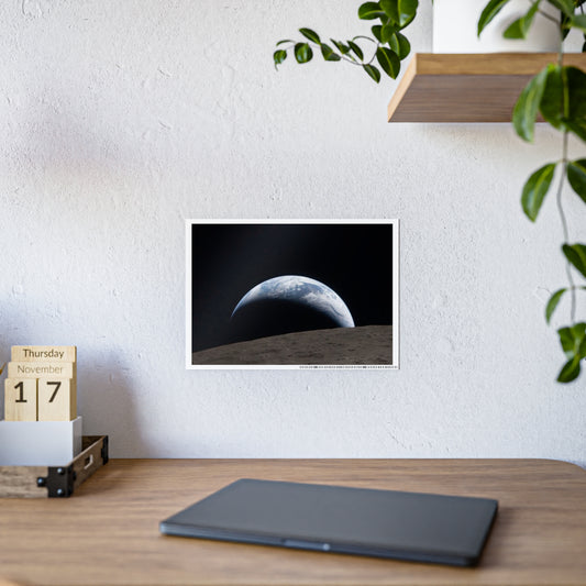 Earthrise Space Poster — Glossy Astronaut Photography Wall Art
