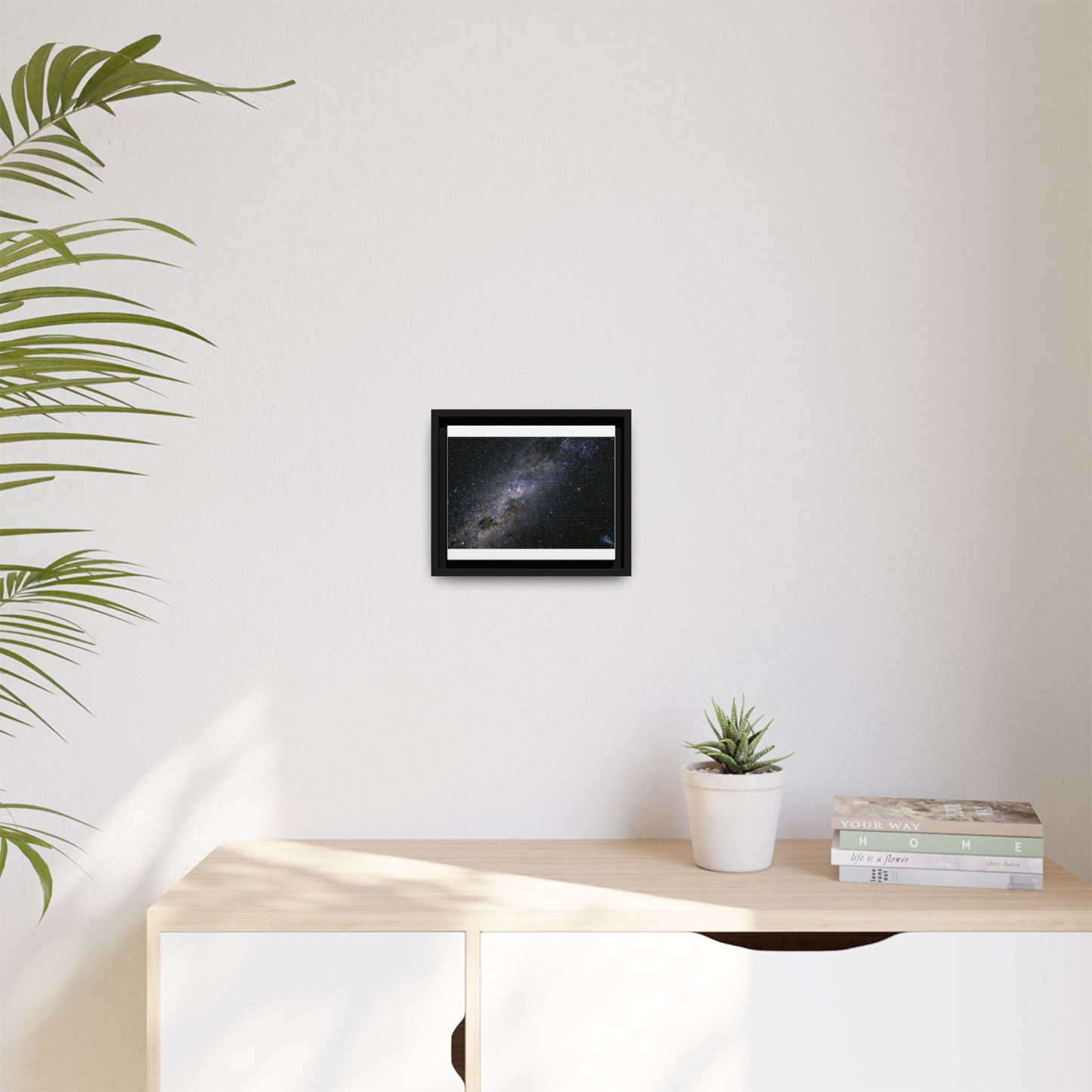 The milky way Galaxy Matte Canvas, Framed (Multi-color)
