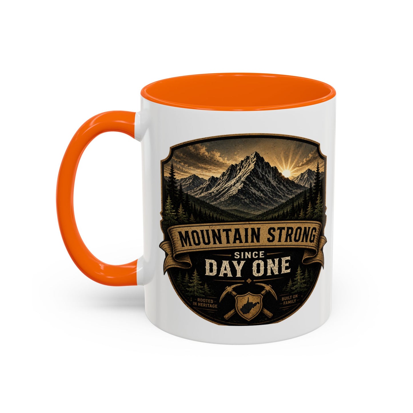 West By God Virginia Accent Coffee Mug — Vintage Mountain Cabin Design (11/15oz)