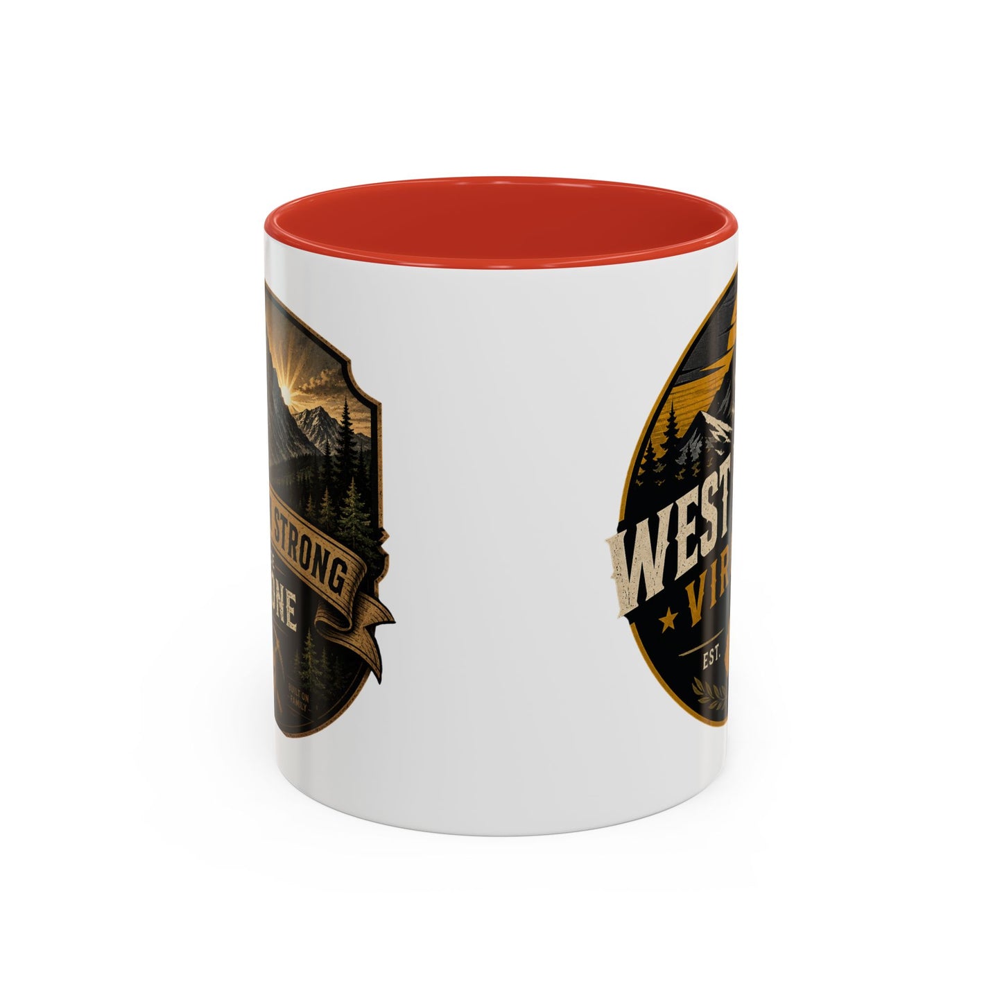 West By God Virginia Accent Coffee Mug — Vintage Mountain Cabin Design (11/15oz)