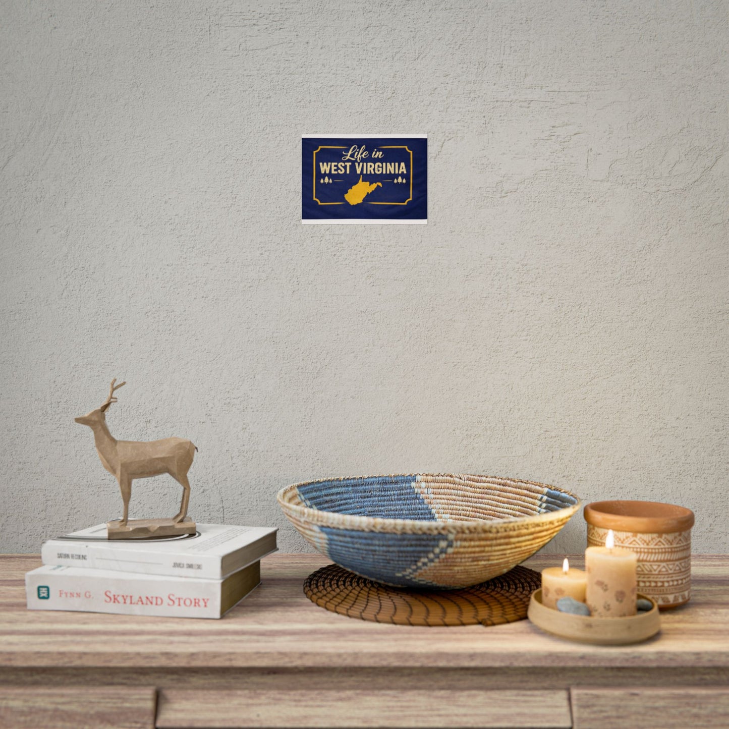 West Virginia Flag Poster — 'Life in West Virginia' Wall Art