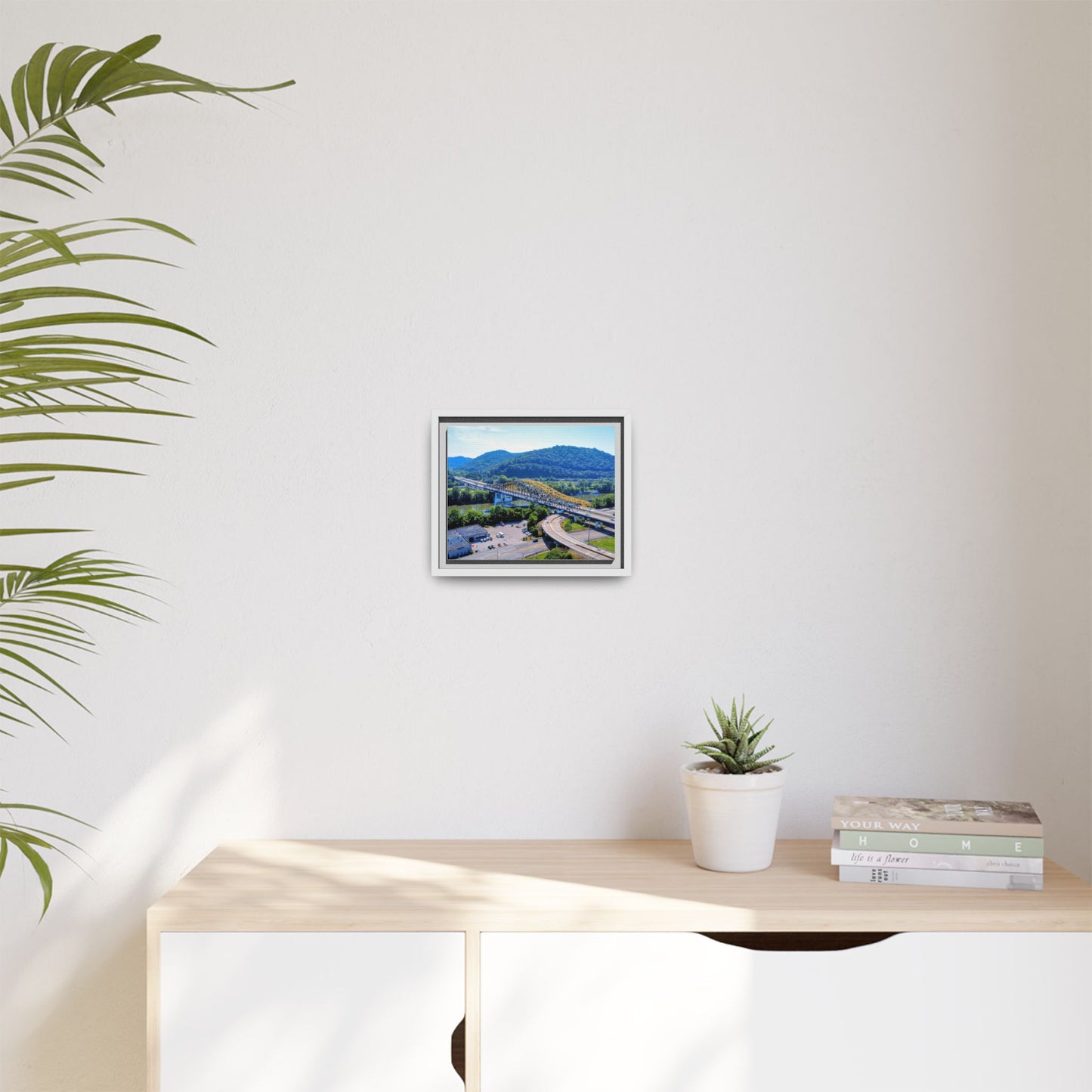 Chuck Yeager Memorial Bridge Matte Canvas, Framed (Multi-color)