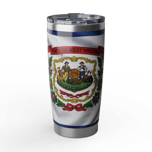 West Virginia Flag 20oz Tumbler — State Seal Travel Mug