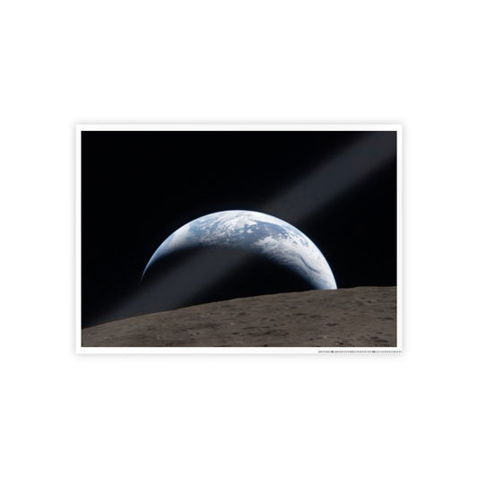 Earthrise Space Poster — Glossy Astronaut Photography Wall Art