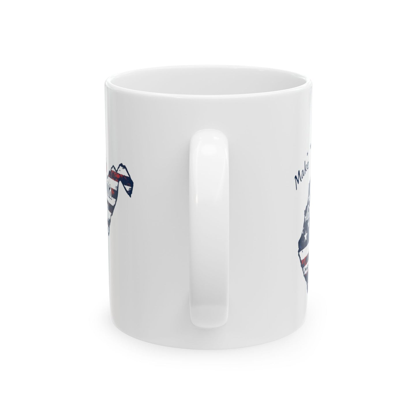 Patriotic West Virginia Map Ceramic Mug (11oz, 15oz) - 'Make West Virginia Great'