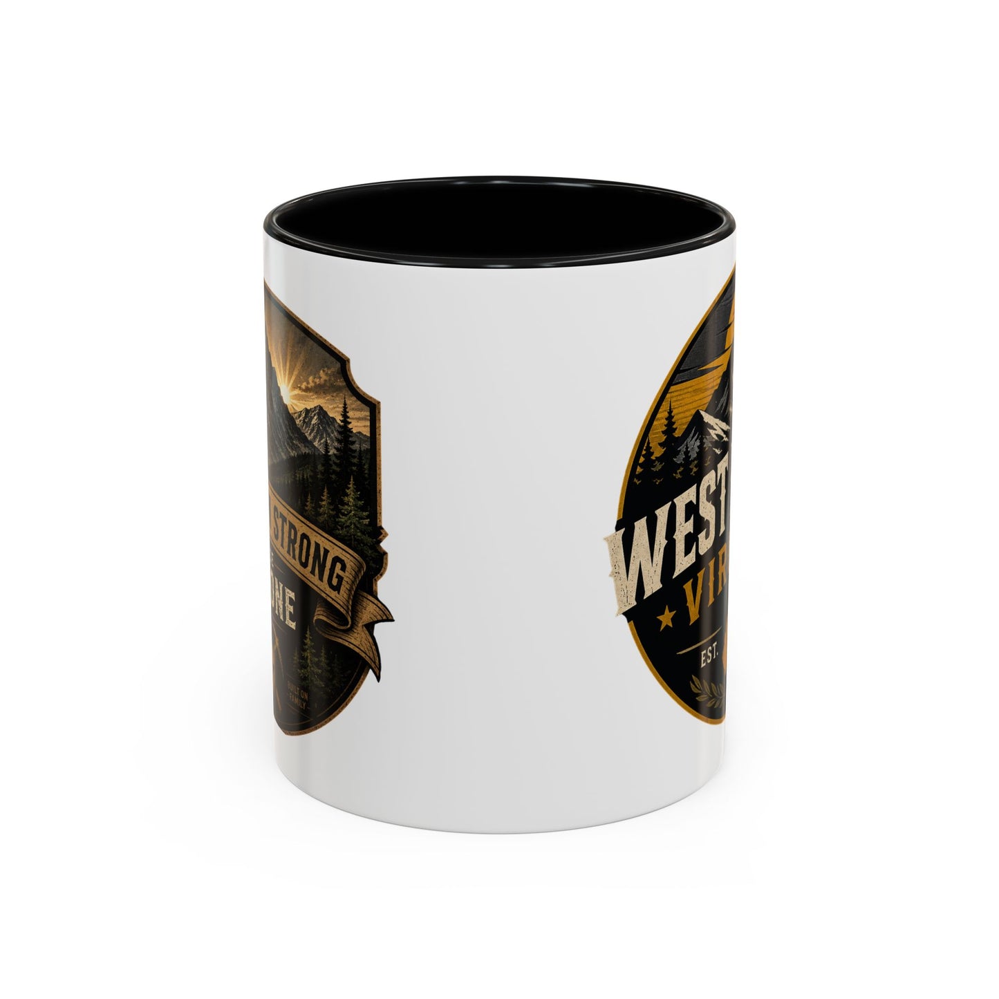 West By God Virginia Accent Coffee Mug — Vintage Mountain Cabin Design (11/15oz)