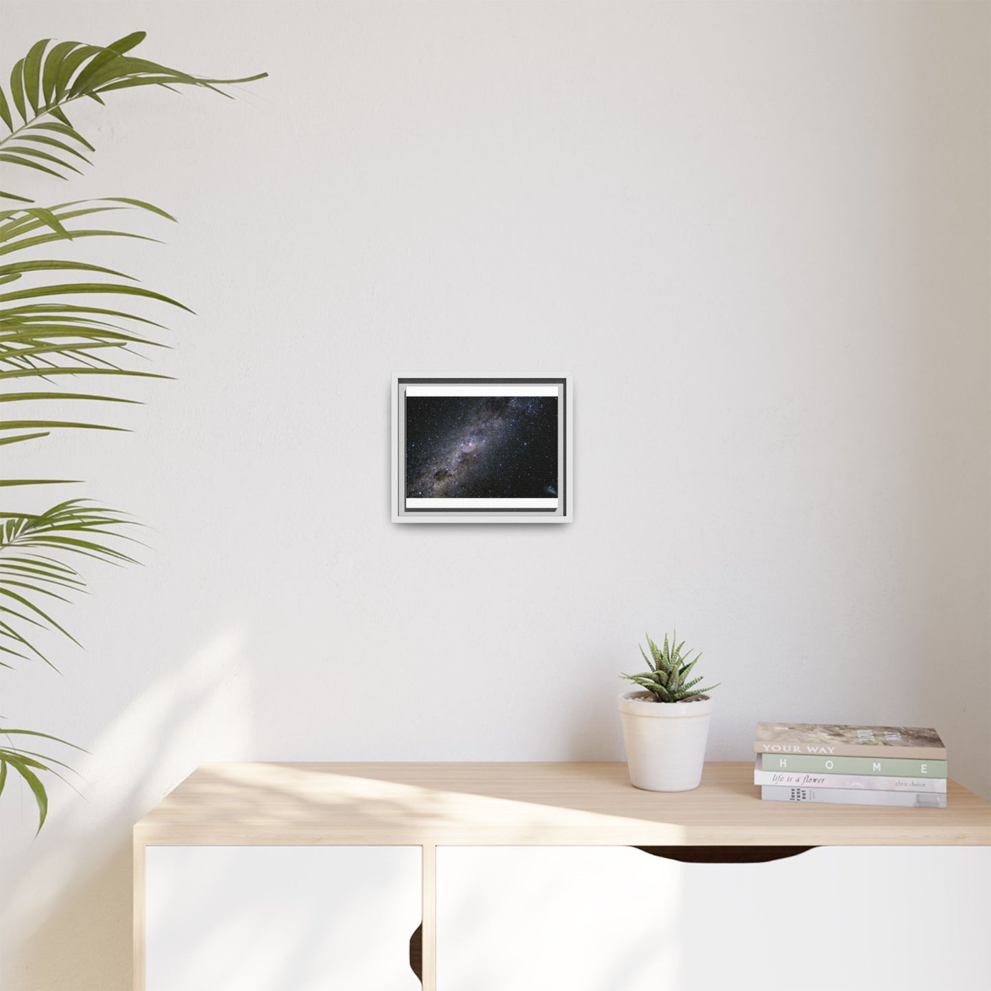 The milky way Galaxy Matte Canvas, Framed (Multi-color)