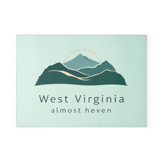West Virginia Glass Cutting Board — State Map Kitchen Board