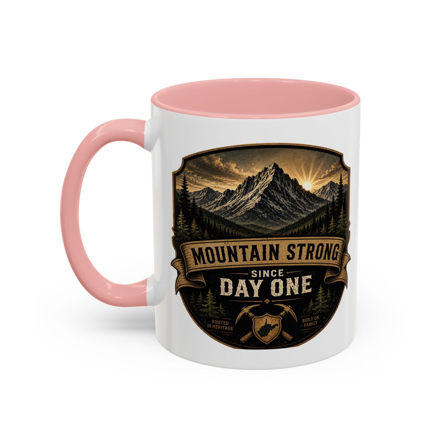 West By God Virginia Accent Coffee Mug — Vintage Mountain Cabin Design (11/15oz)