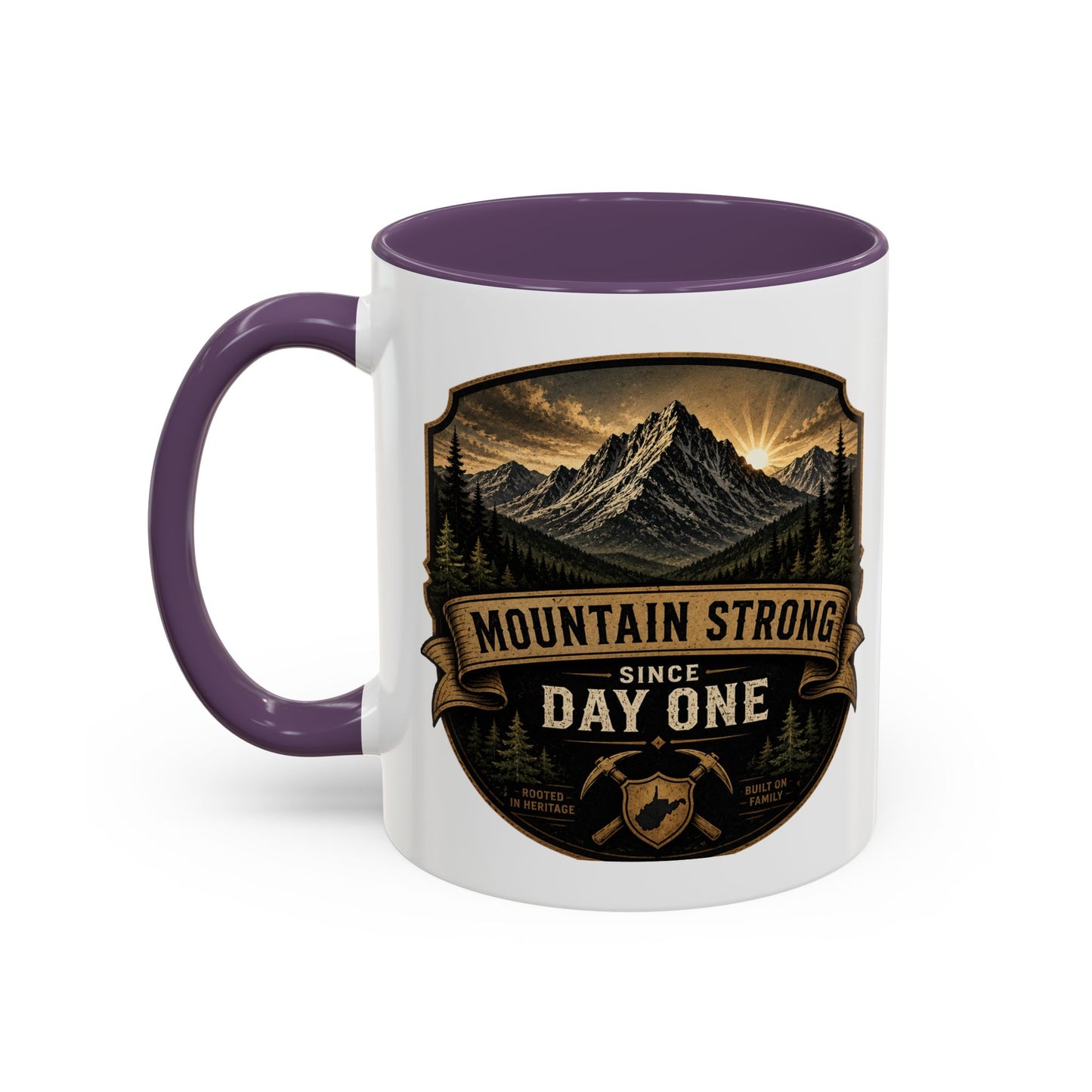 West By God Virginia Accent Coffee Mug — Vintage Mountain Cabin Design (11/15oz)