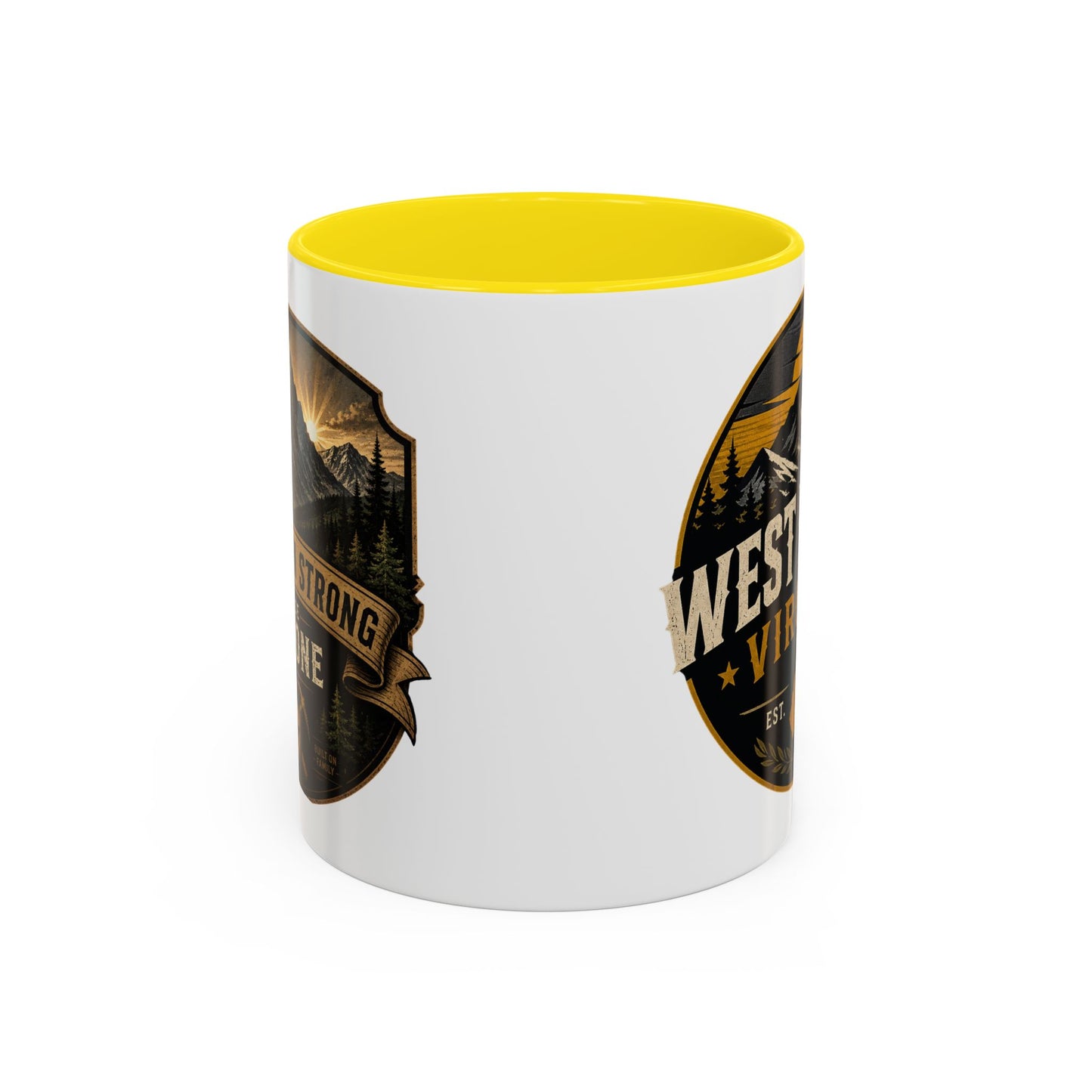 West By God Virginia Accent Coffee Mug — Vintage Mountain Cabin Design (11/15oz)