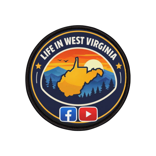 West Virginia Iron-On Patch — State Flag/Retro Text Patch