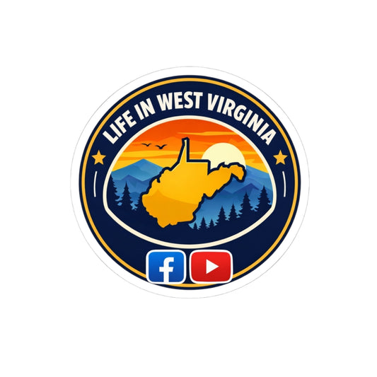 Life in West Virginia Sticker — Scenic State Outline Kiss-Cut Vinyl