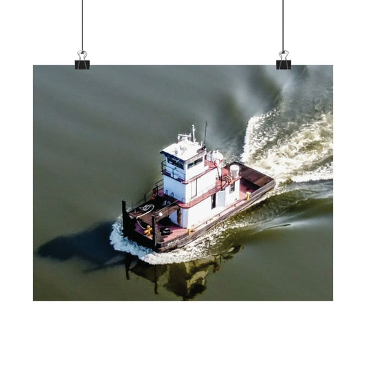 Tugboat Matte Horizontal Poster – Nautical Wall Art for Home & Office